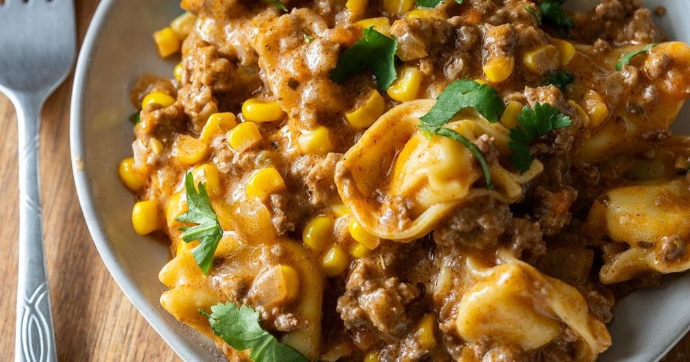Cheesy Beef Enchilada Tortellini