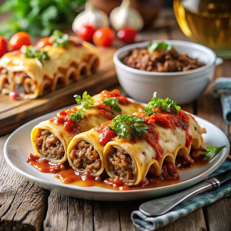 Cheesy Beef Lasagna Rolls