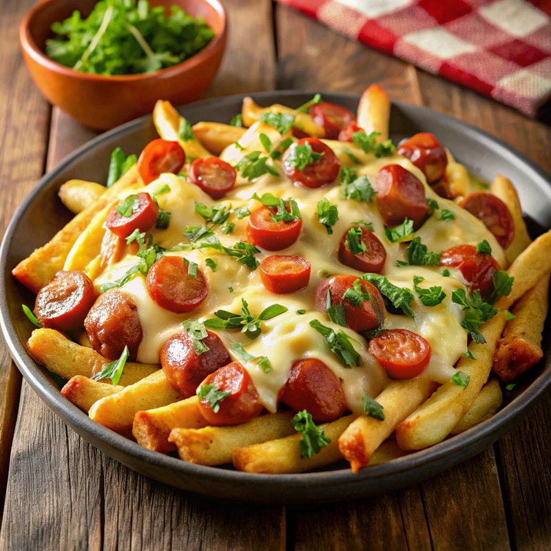 Cheesy Chicken Sausage Fries Bake