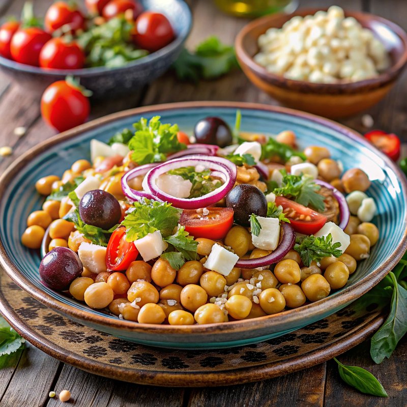 Chickpea and Feta Mediterranean Bowl