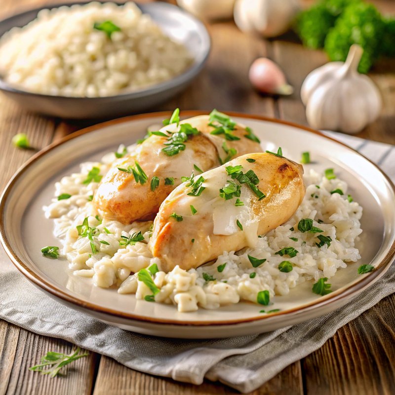 Creamy Garlic Chicken and Rice
