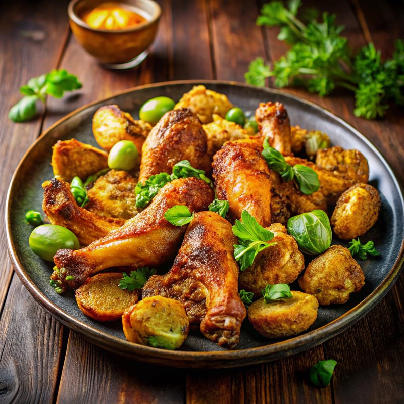 Crispy Slow-Baked Chicken Wings with Roasted Potatoes and Brussels Sprouts