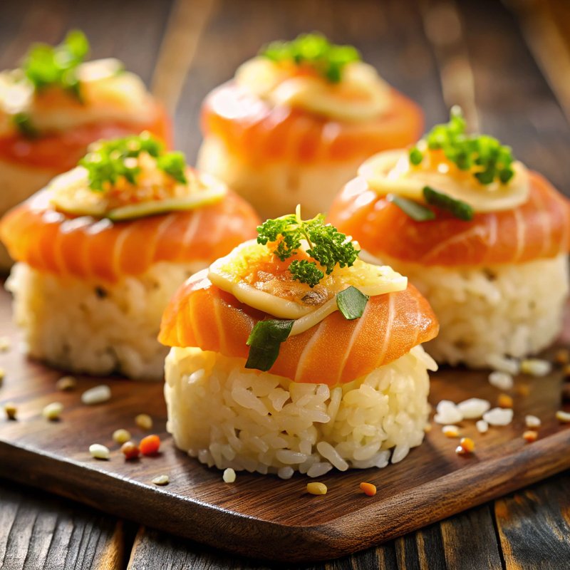Deconstructed Smoked Salmon Sushi Bites