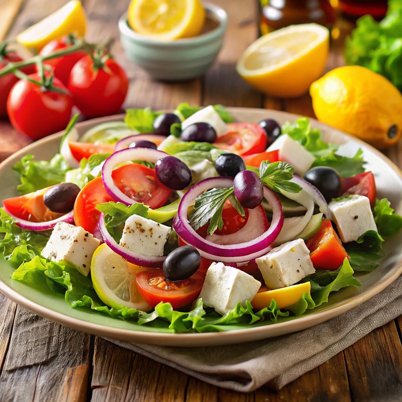 Gorgeous Greek Salad with Lemon Dressing