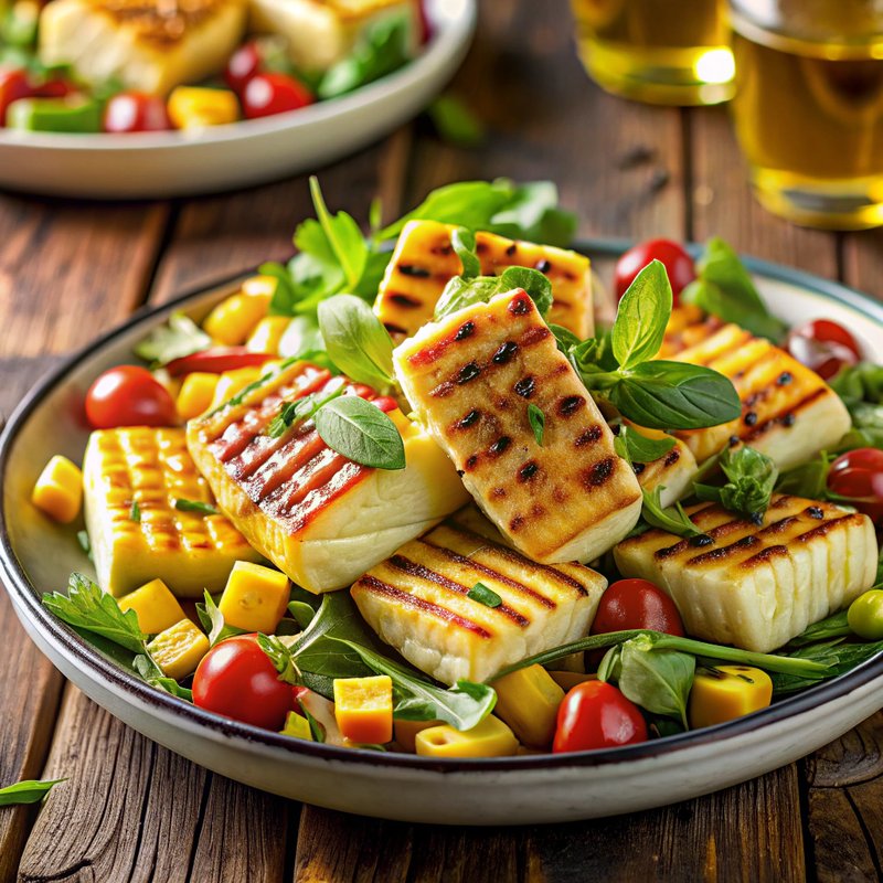 Grilled Corn and Halloumi Salad with Fresh Herbs
