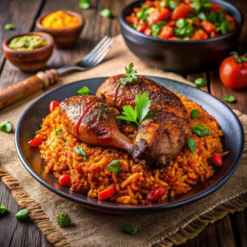 Jollof Rice with Spicy Grilled Chicken