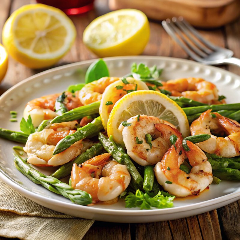 Lemon Garlic Shrimp with Asparagus