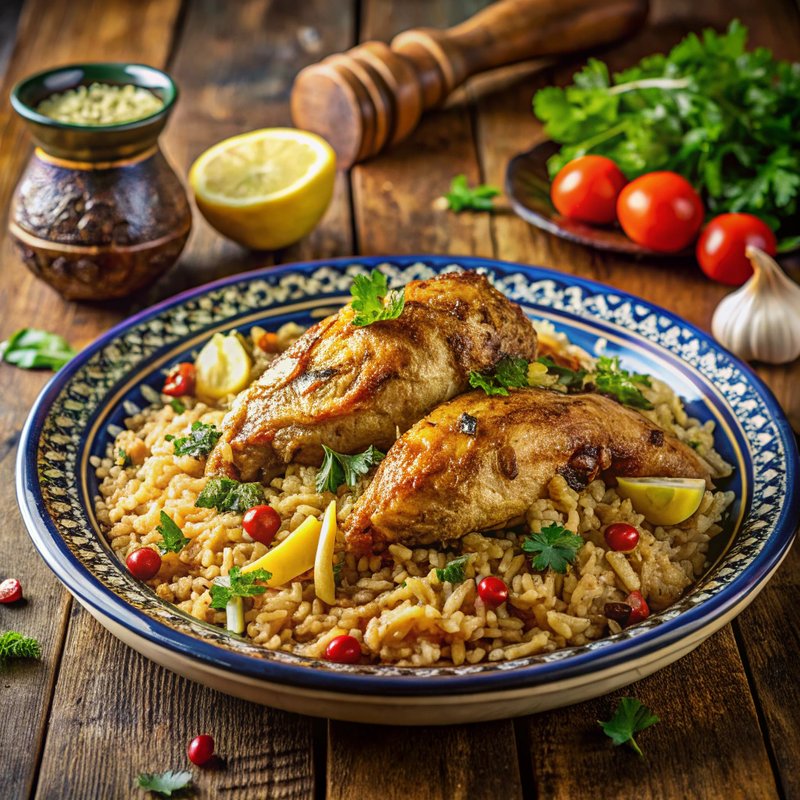 Mild Middle Eastern Chicken and Rice Pilaf