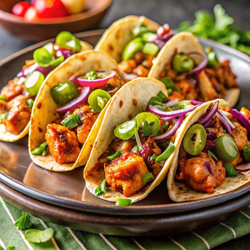 Modified Spicy Korean BBQ Chicken Tacos