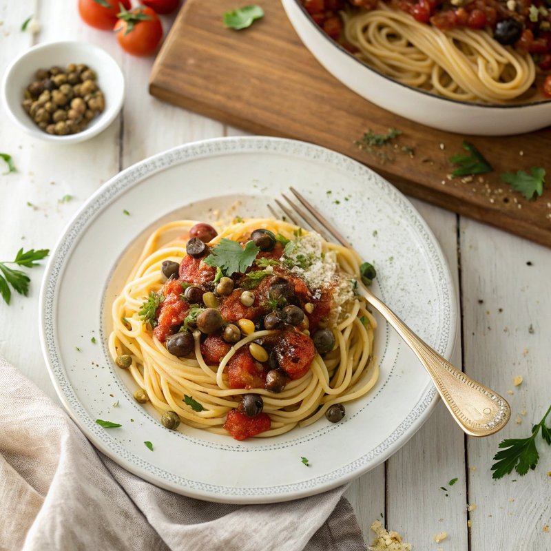 Pasta Puttanesca with Capers