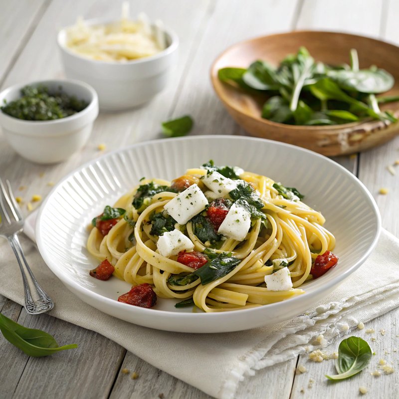 Pasta With Spinach, Feta and Yogurt