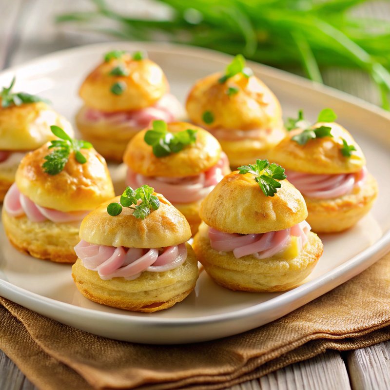Savory Ham and Cheese Puffs