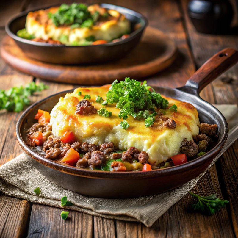 Savory Sausage and Lamb Skillet Shepherd's Pie
