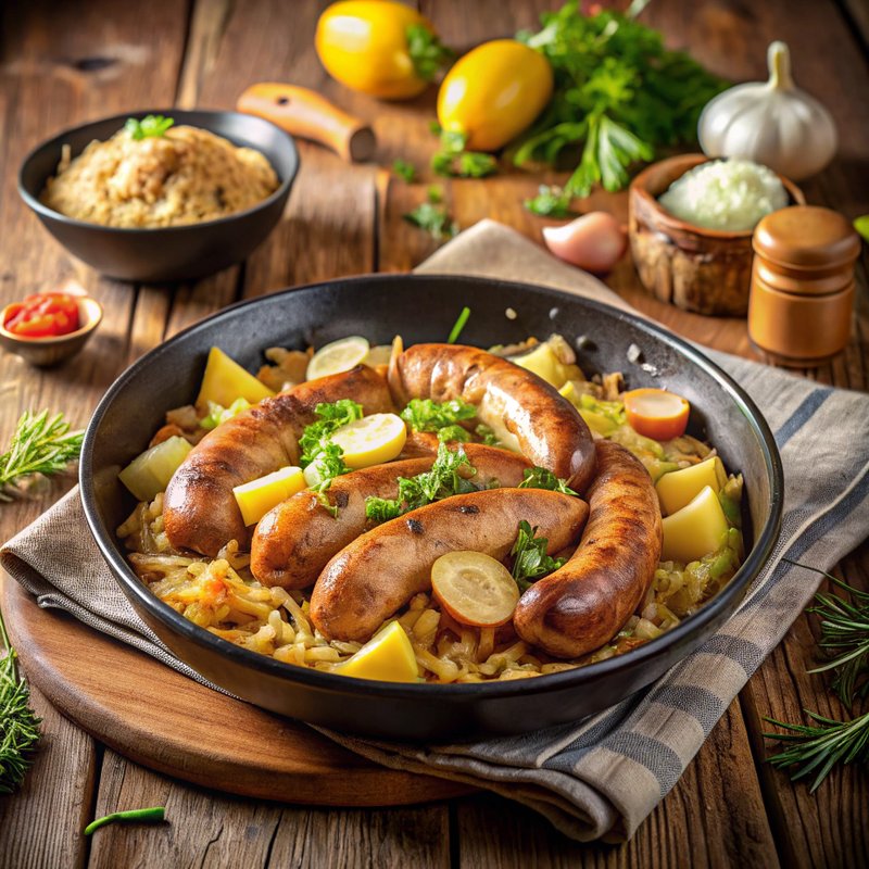 Savory Sausage and Sauerkraut Skillet