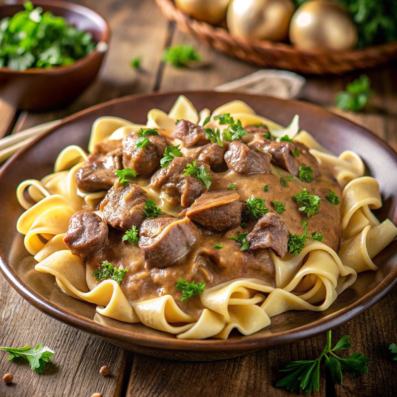 Savory Slow Cooker Beef Stroganoff