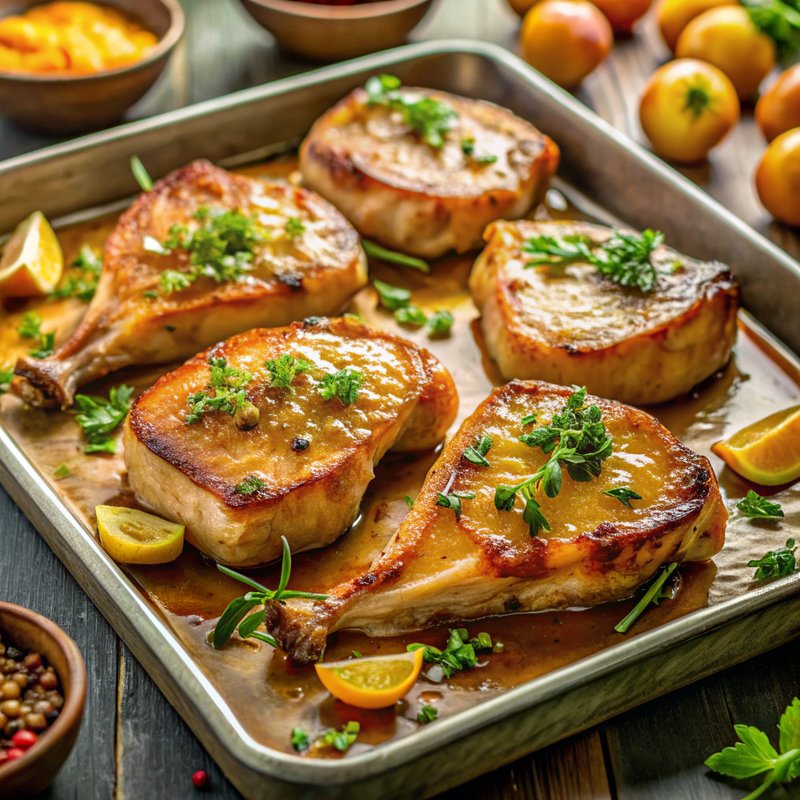 Sheet Pan Honey Mustard Pork Chops