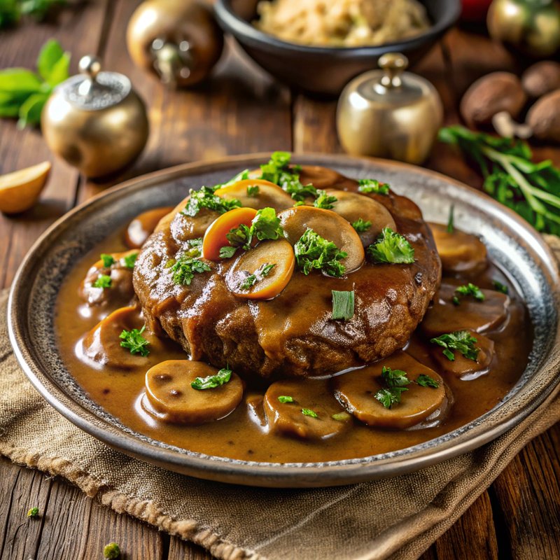 Slow Cooker Salisbury Steak with Mushroom Gravy