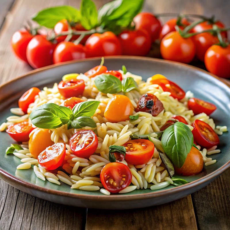 Slow Roasted Tomato and Orzo Salad