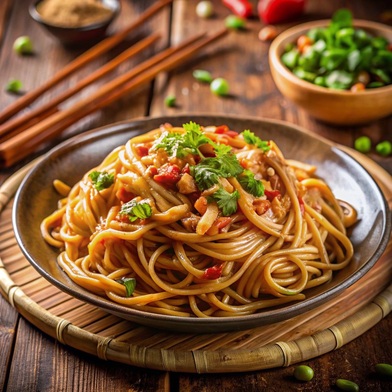 Szechuan Noodles with Spicy Peanut Sauce