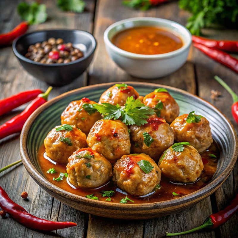 Thai-Style Pork Meatballs with Sweet Chili Sauce
